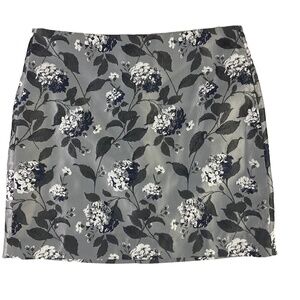Loft‎ Grey Floral Womens Skirt Zip  Versatile Style Size 12